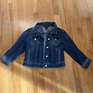 Denim Jacket with Embellished Cuffs